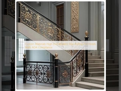 Custom Materials High End Modern Stair Railing For Hotels Malls ADA Compliance